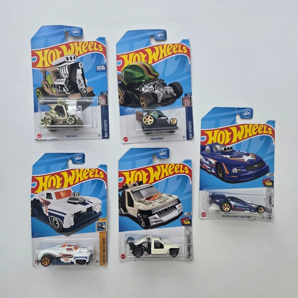 Hot Wheels Toy Cars Diecast Lot 5 HW Sports Drag Strip NHRA Bundle Lot